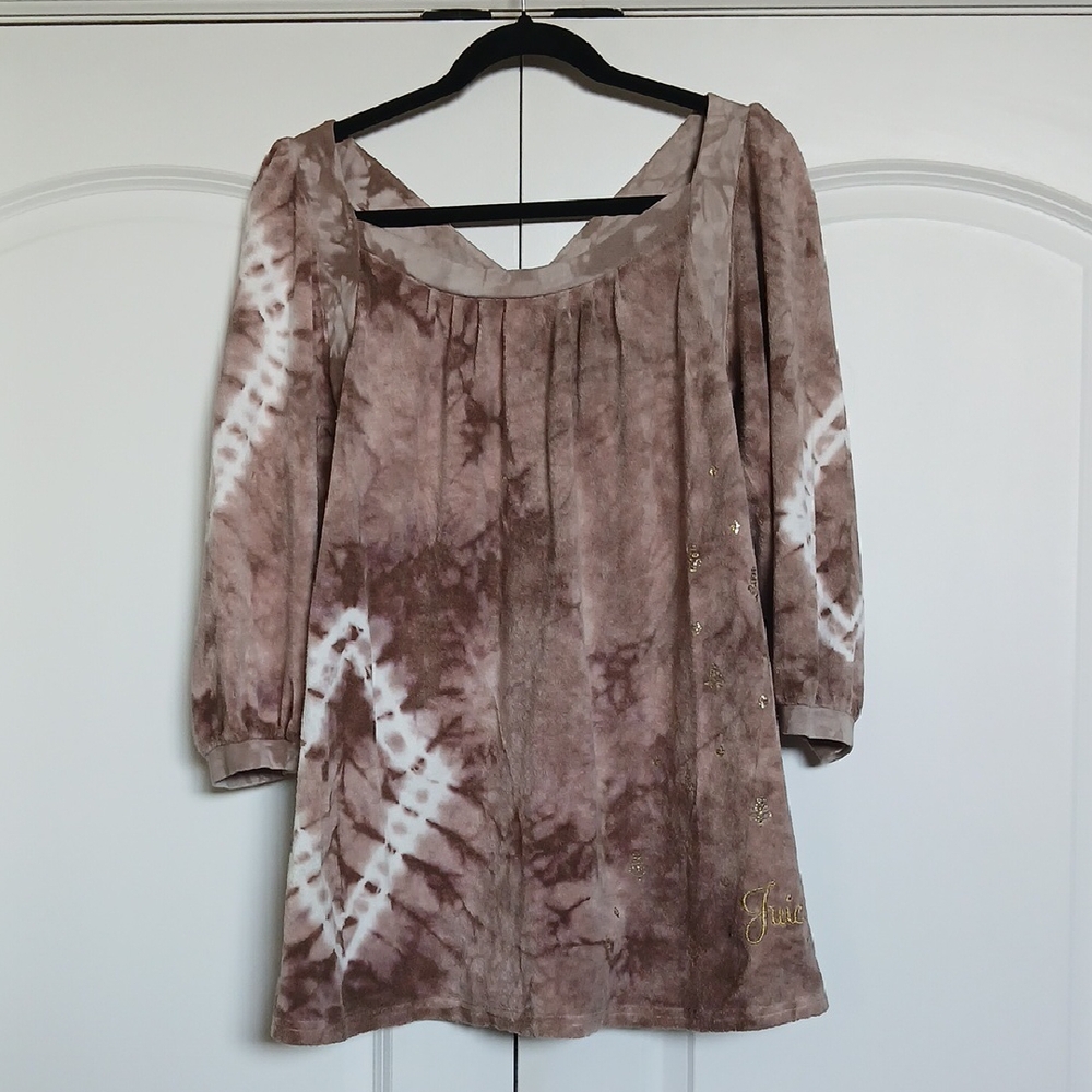 Juicy Couture Brown Tie-Dye Terrycloth Cover Up